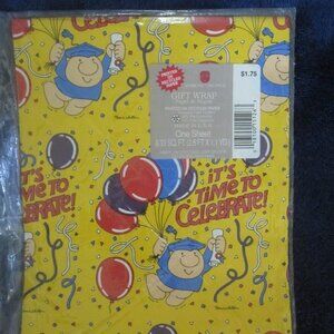 vintage Ziggy Birthday Gift Wrap - still factory sealed